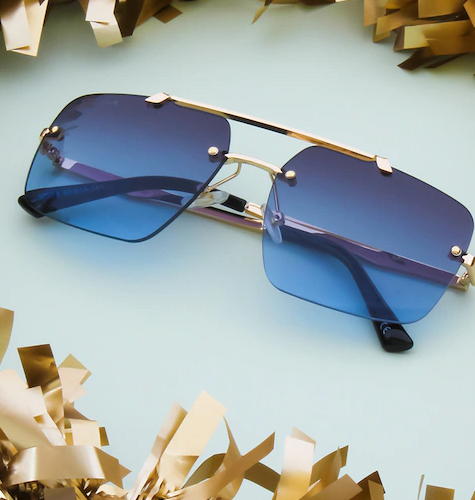 Unisex Brown UV Protected Lens & White Rectangle Sunglasses TS-CHOCOEYE_CRM